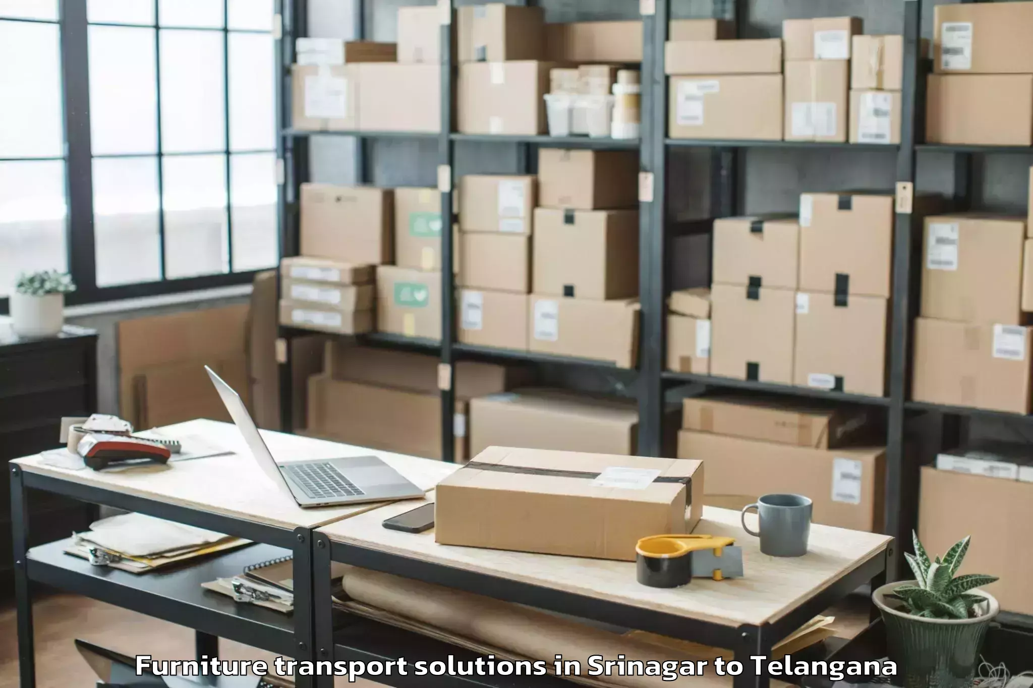 Quality Srinagar to Shahmirpet Furniture Transport Solutions